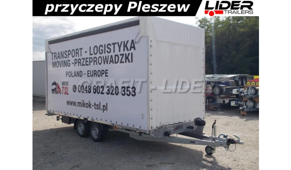 LT-069 przyczepa + plandeka 510x220x230cm, spedycyjna, ciężarowa, firana dwustronna, podnoszony dach, DMC 3500kg